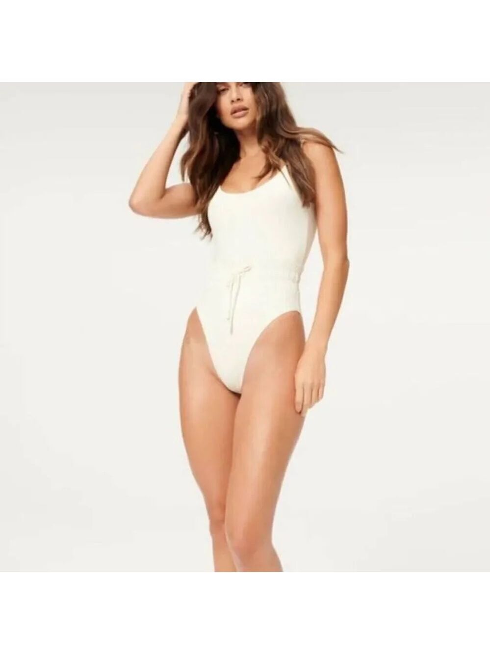 Good American Waist Framer Drawstring Onepiece Swimsuit Size M